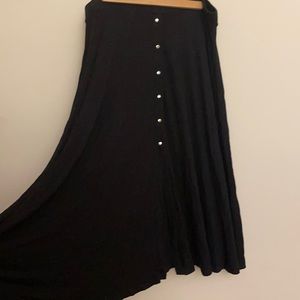 ASOS black snap midi skirt